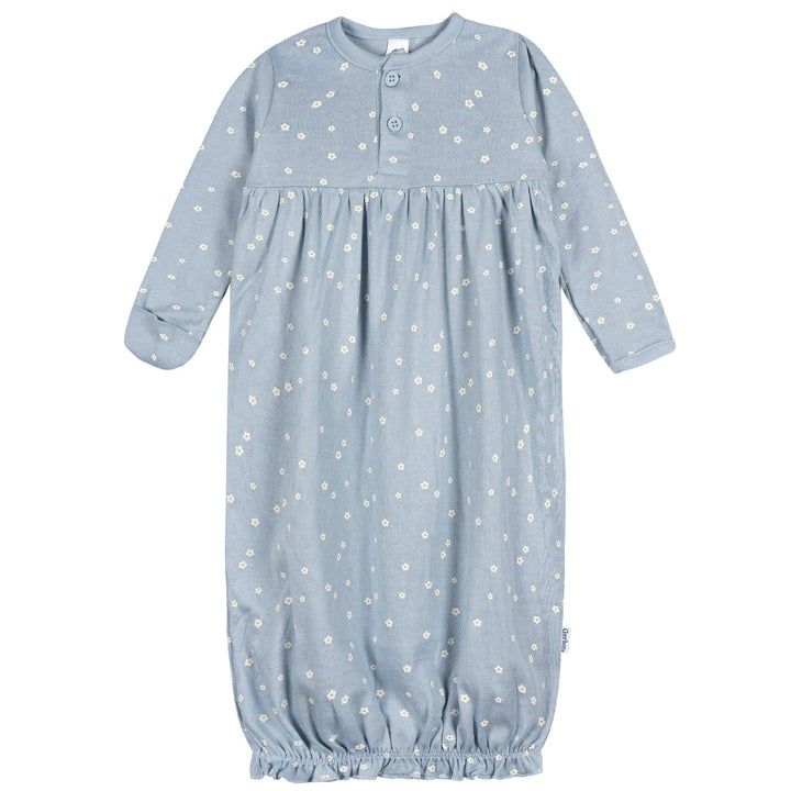 3-Piece Baby Girls Retro Floral Gown Set sleepwear Gerber® 