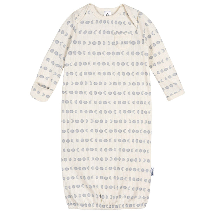 3-Piece Baby Neutral Moons Gown Set sleepwear Gerber® 