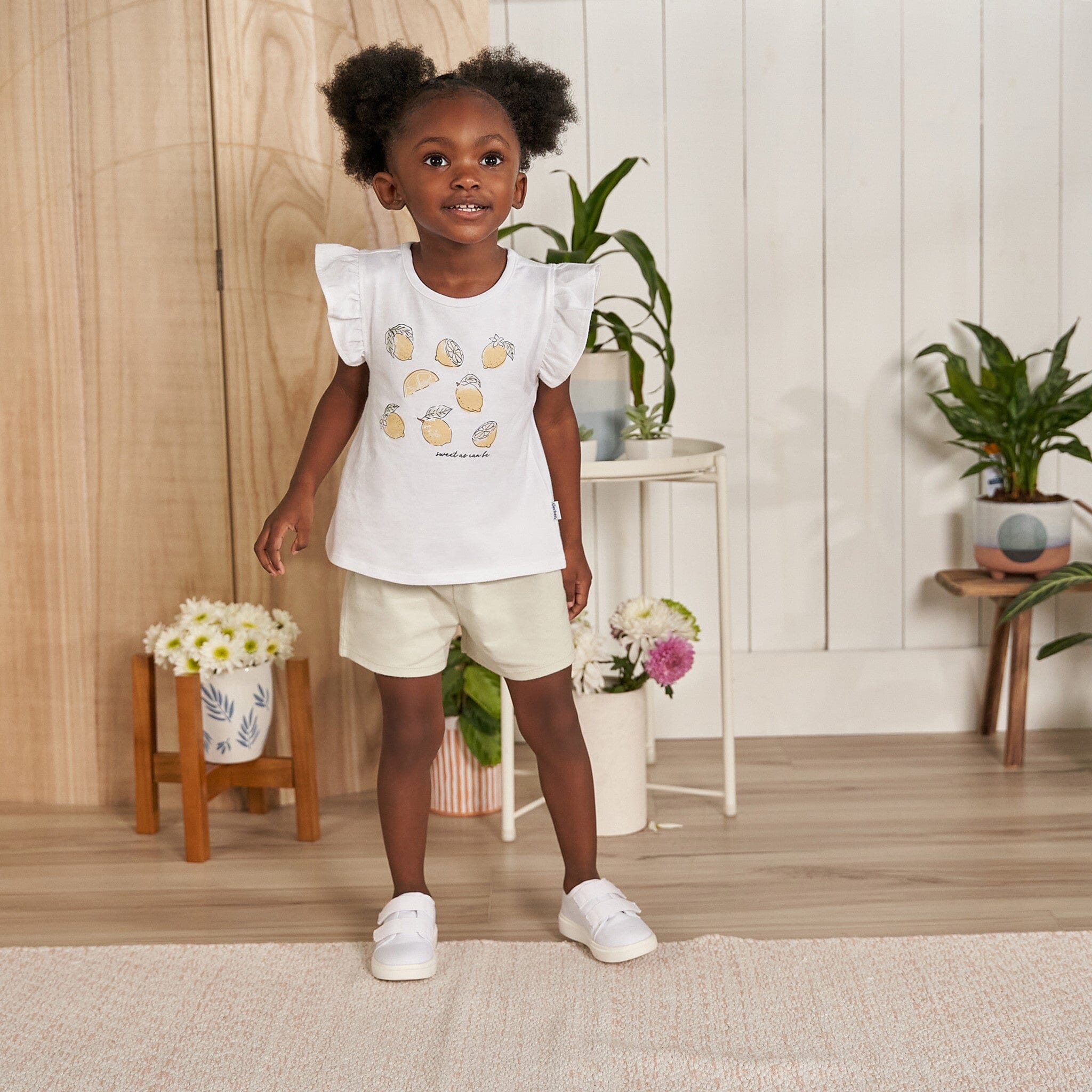 3-Piece Infant & Toddler Girls Lemons Shirts and Shorts Set