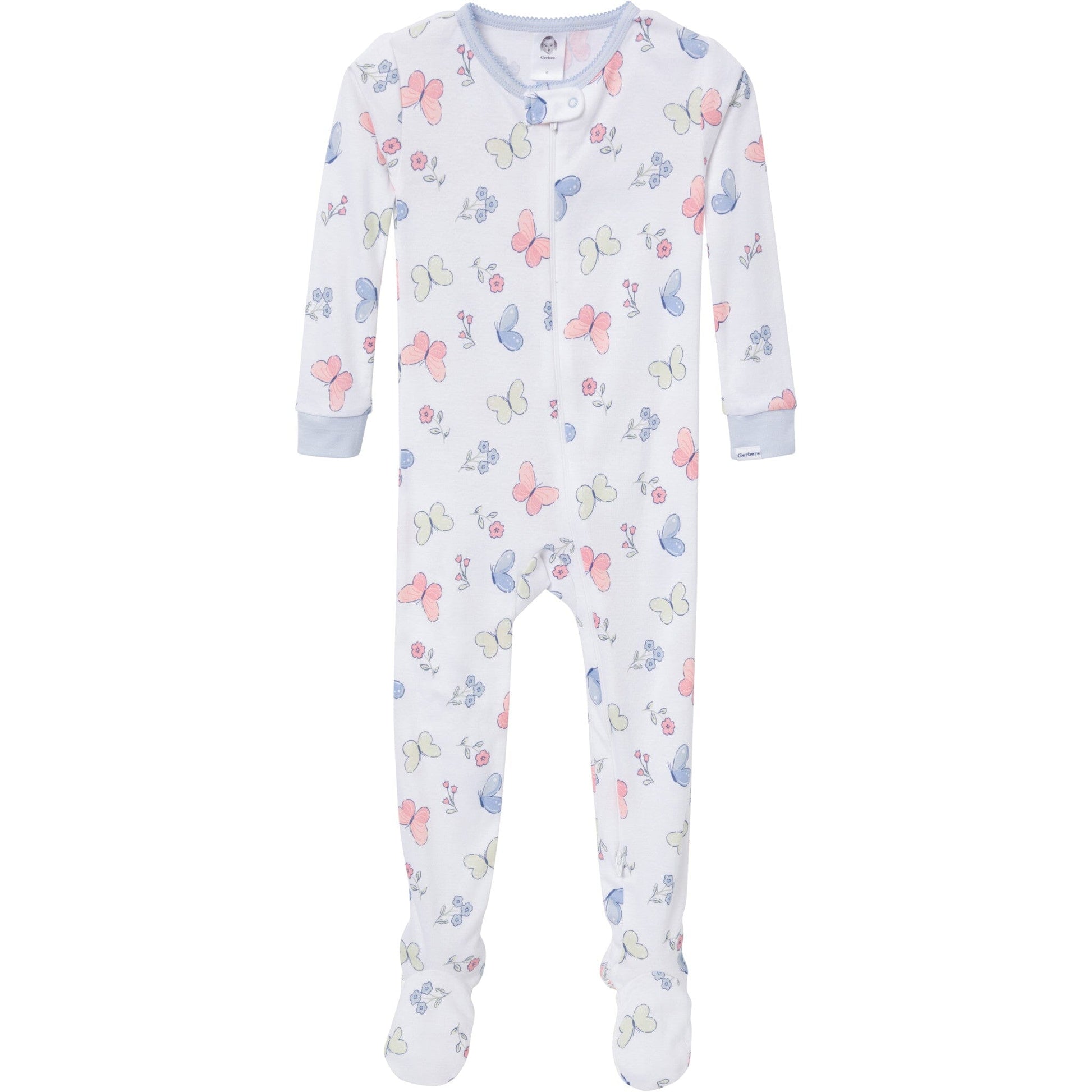 4-Pack Baby & Toddler Girls Butterflies Snug Fit Footed Pajamas sleepwear Gerber® 