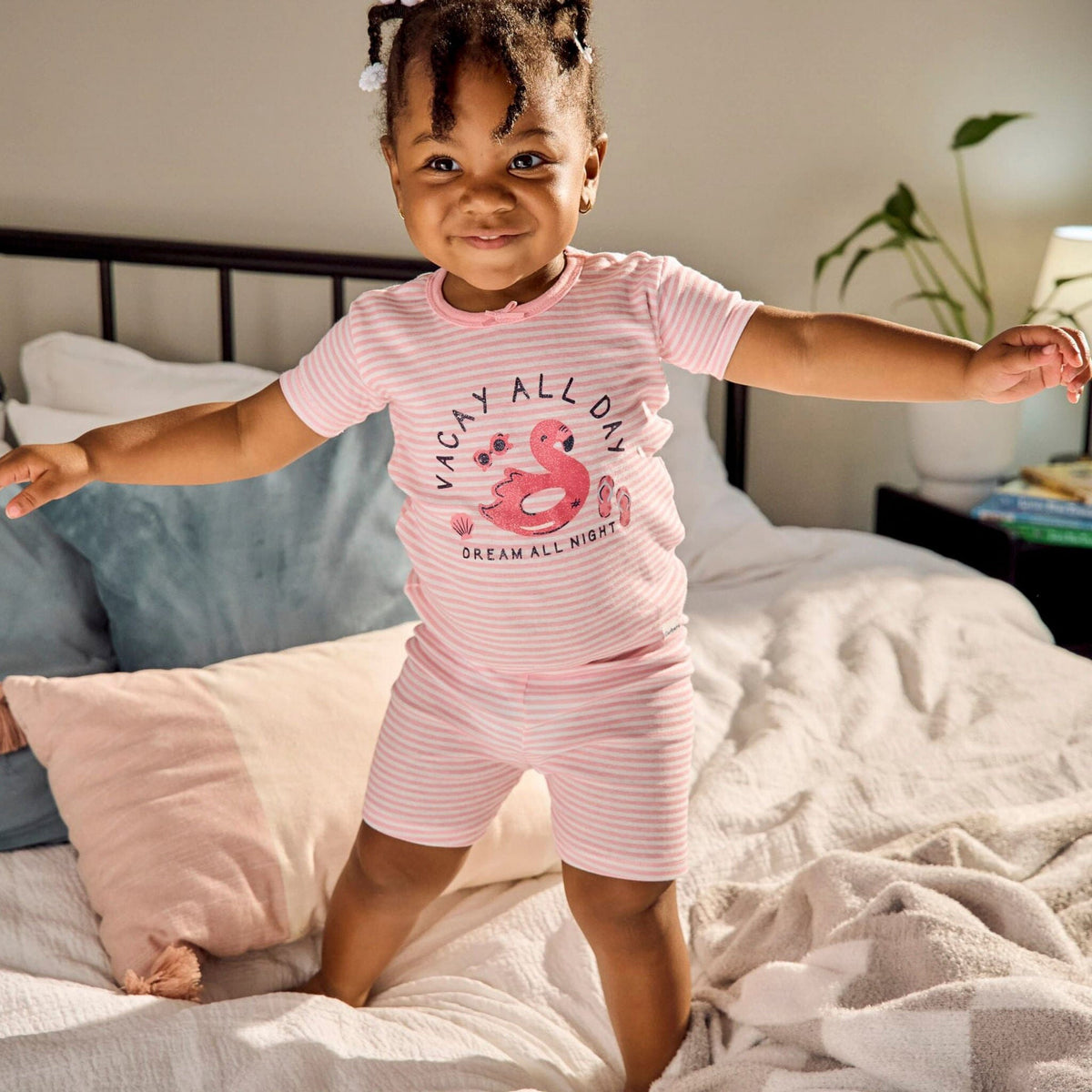 4-Piece Infant & Toddler Girls Flamingo Floatie Top and Shorts Pajama Set sleepwear Gerber® 
