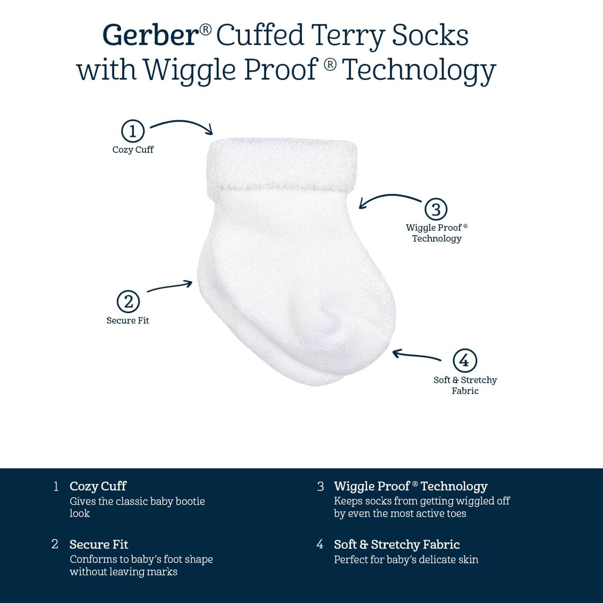 2-Pack Baby Girls She Sells Sea Shells Terry Socks Socks Gerber® 