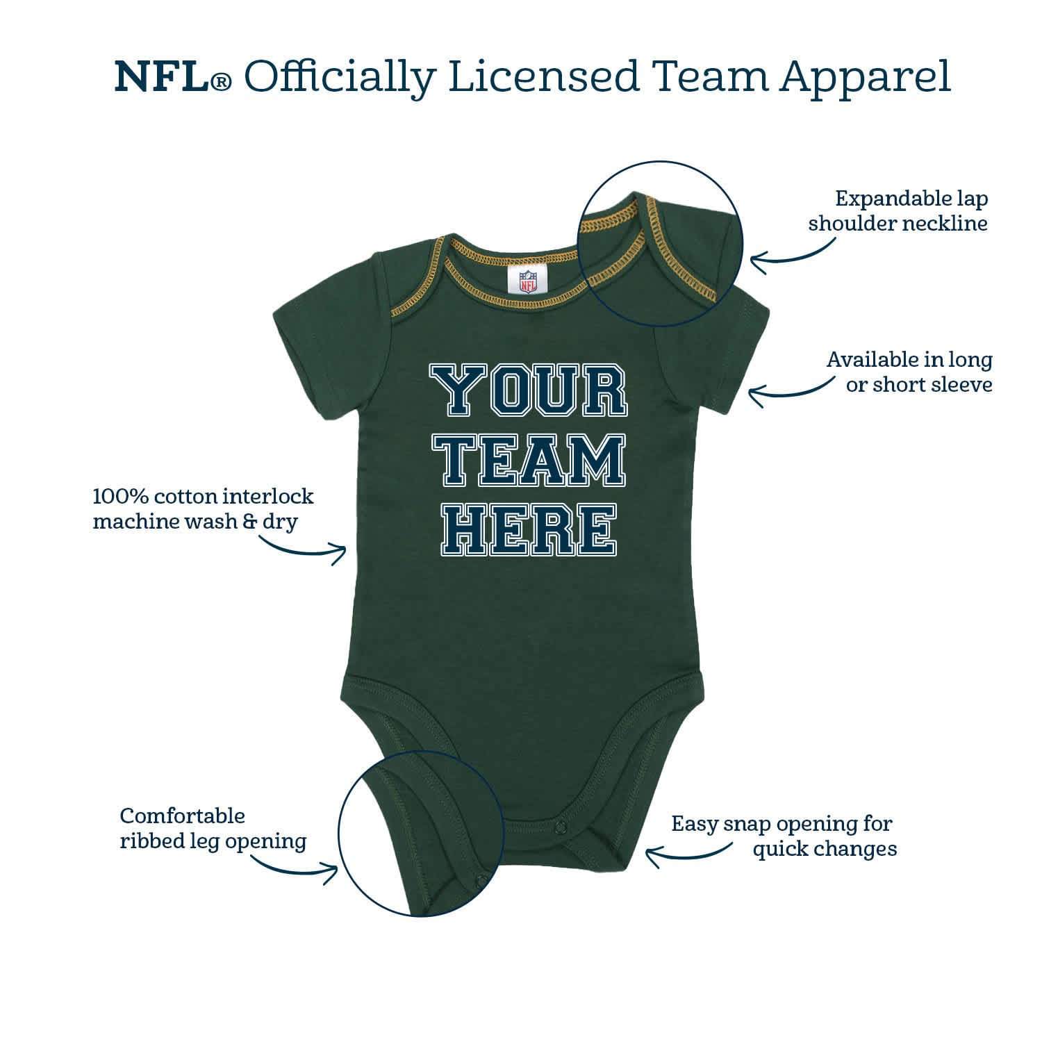 3-Piece Baby Girls Philadelphia Eagles Bodysuit, Pant, and Cap Set