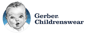 Gerber Childrenswear logo: A playful and colorful logo featuring the Gerber name in bold letters, surrounded by cheerful illustrations of children.