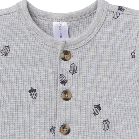 Baby Boys Grey Heather Acorn Slouch Romper