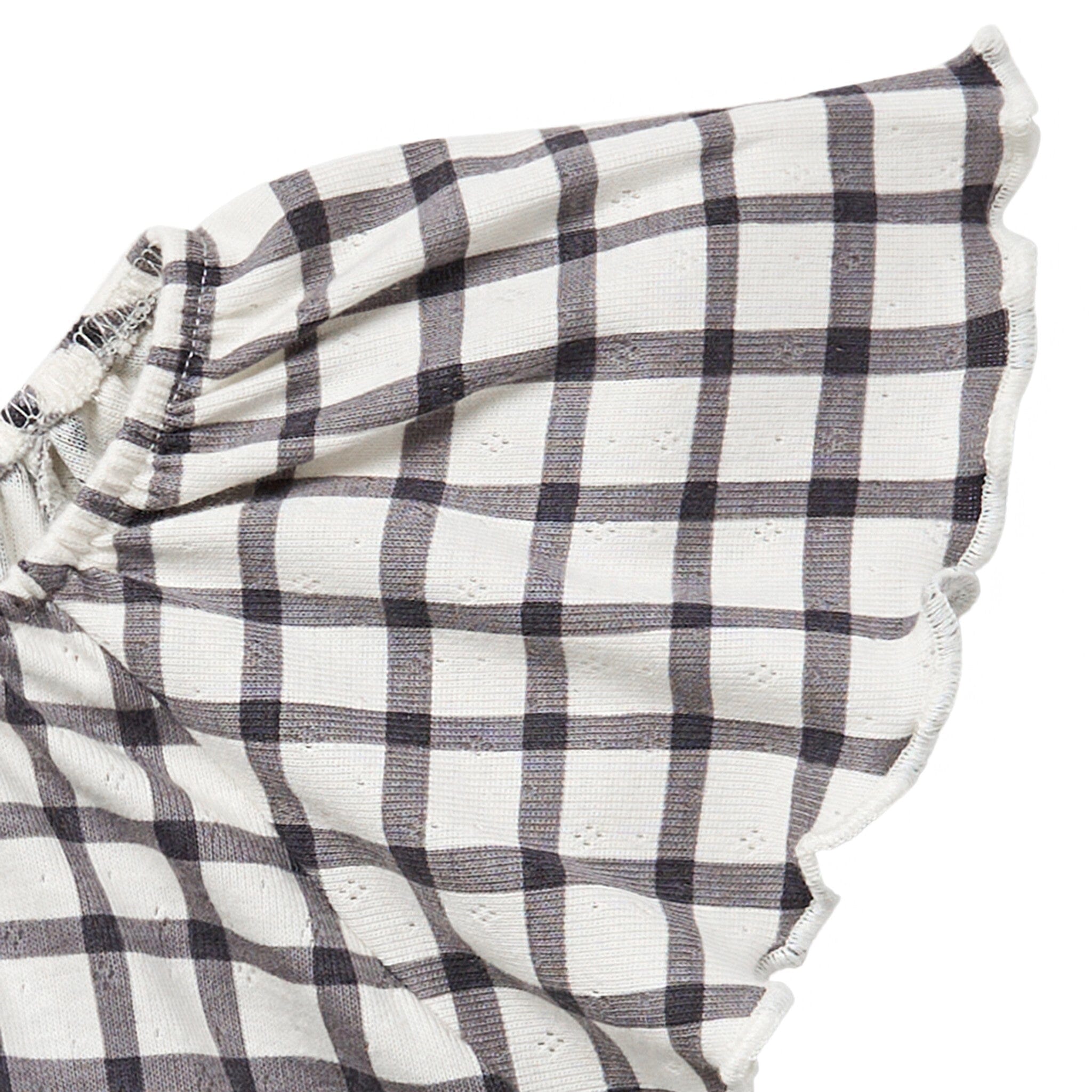 Infant & Toddler Girls Dark Grey Plaid Ruffle Sleeve Top Tops Modern Moments™ by Gerber® 