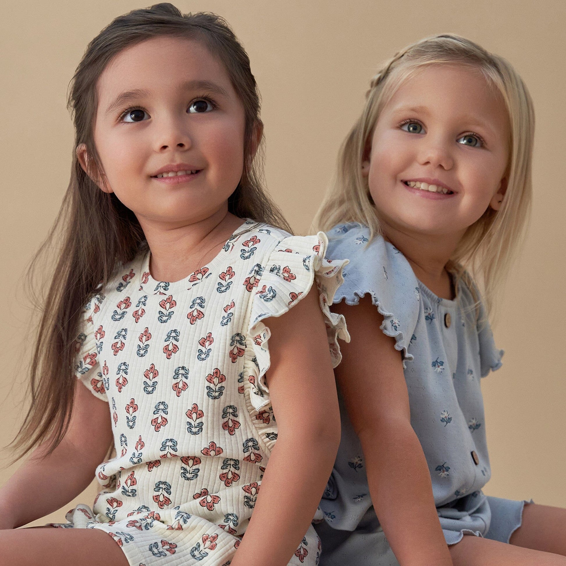 Infant & Toddler Girls Ivory Flower Ruffle Sleeveless Top Tops Modern Moments™ by Gerber® 