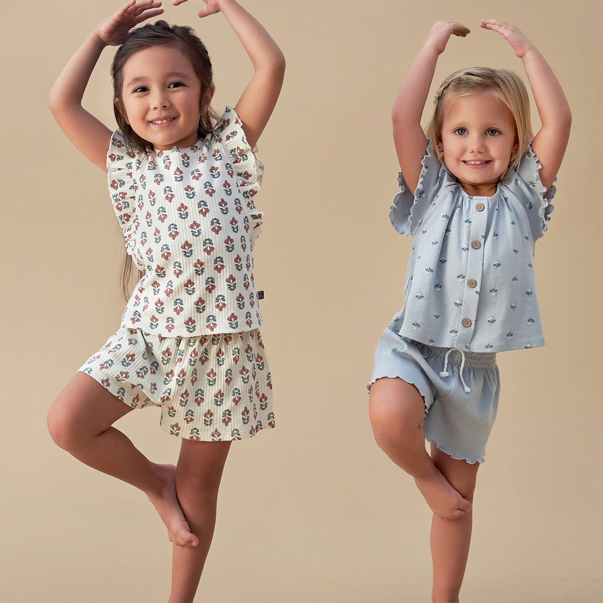 Infant & Toddler Girls Ivory Flower Ruffle Sleeveless Top Tops Modern Moments™ by Gerber® 