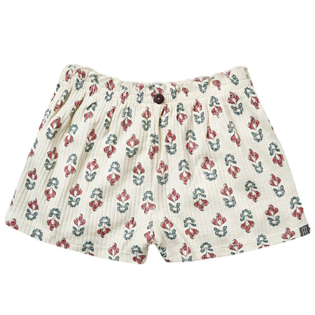 Infant & Toddler Girls Ivory Flower Wide Leg Shorts