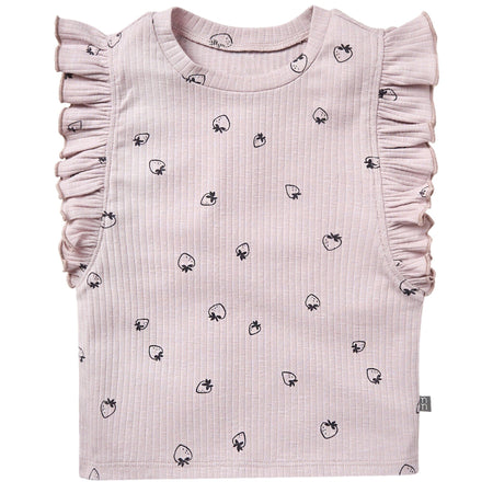 Infant & Toddler Girls Light Lilac Strawberry Ruffle Sleeveless Top