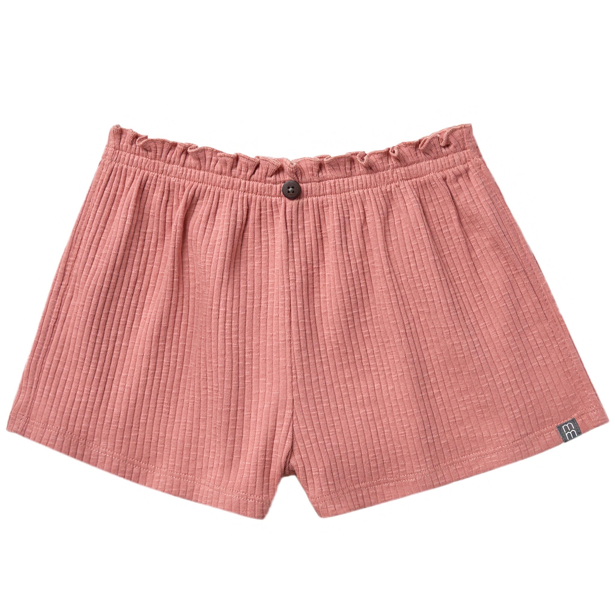 Pink textured boxer shorts on a white background