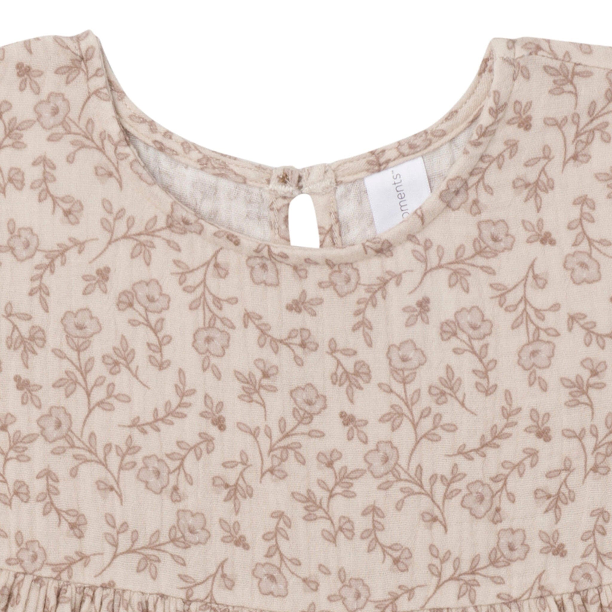 Infant & Toddler Girls Tan Floral Gauze Dress Dresses Modern Moments™ by Gerber® 