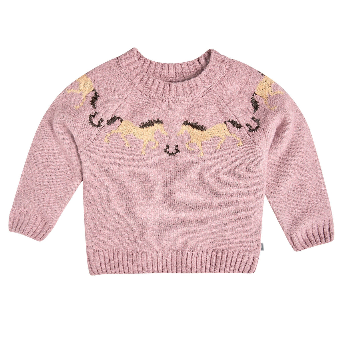 Toddler Girls Mauve Horses Jacquard Knit Sweater Tops Modern Moments™ by Gerber® 