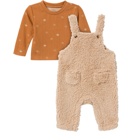 2-Pack Baby Boys Lt Tan Microplush Overall