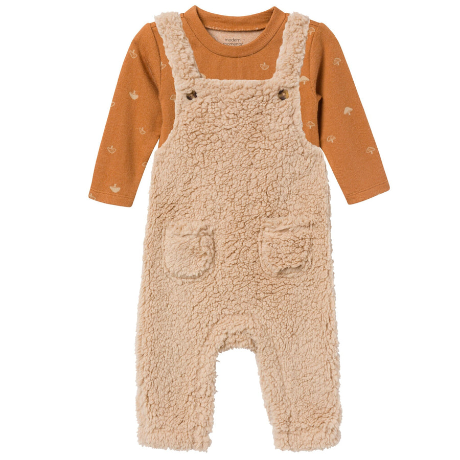 2-Pack Baby Boys Lt Tan Microplush Overall Outfits & Sets Modern Moments™ by Gerber® 