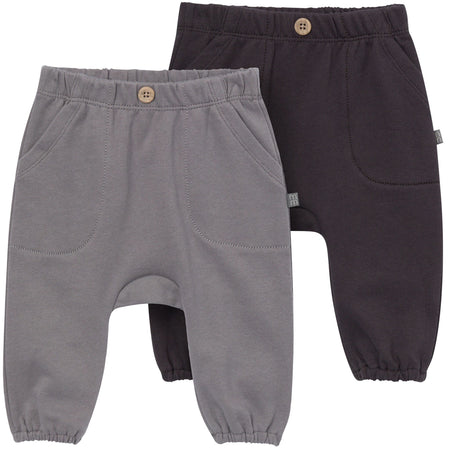 2-Pack Baby Boys Pewter/Charcoal Harem Pants