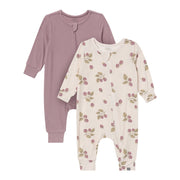 2-Pack Baby Girls Oatmeal Blackberries/Quail Footless Romper Sleepwear Modern Moments™ by Gerber® 