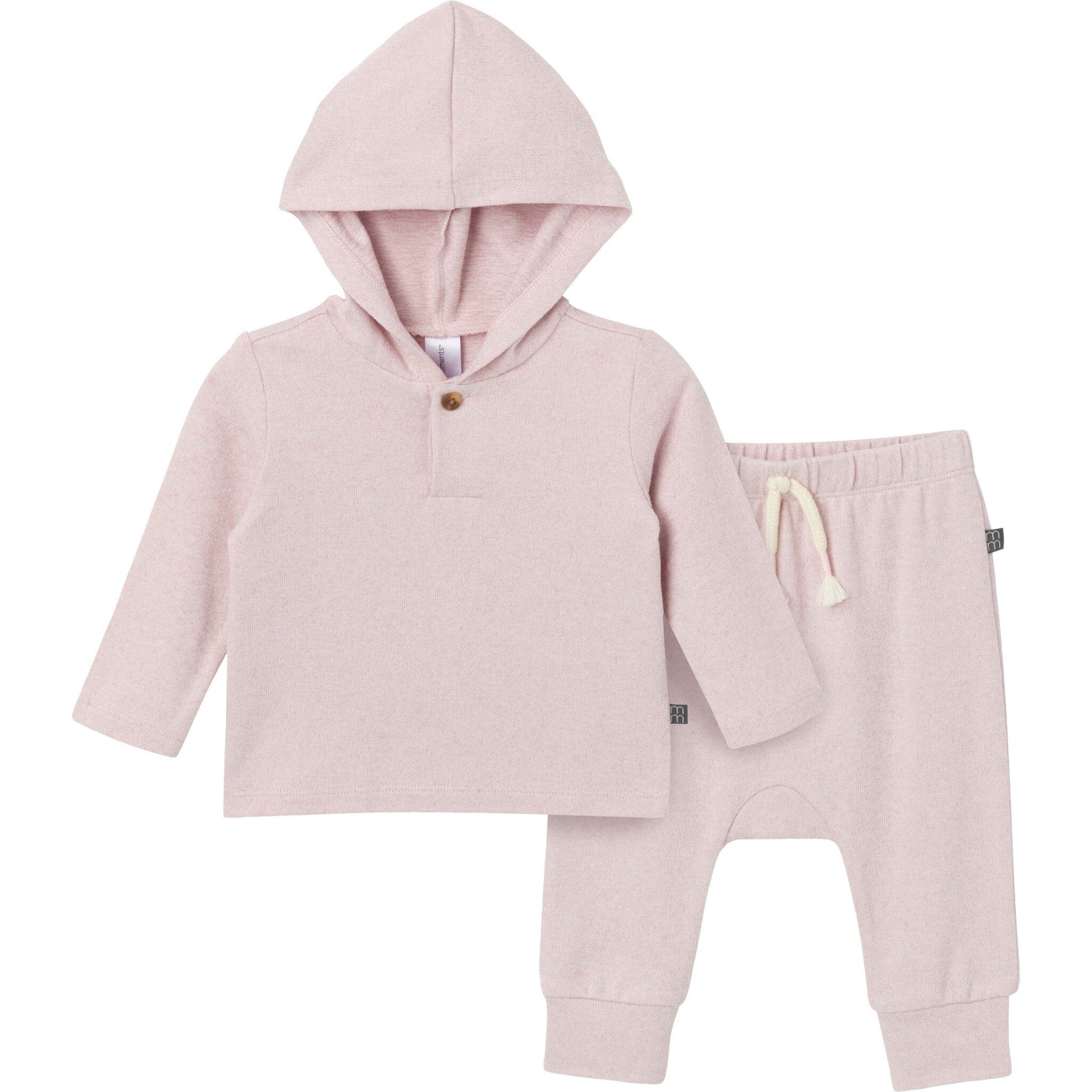 2-Piece Baby Girls Light Pink Hooded Brushed Hacci Set Outfits & Sets Modern Moments™ by Gerber® 