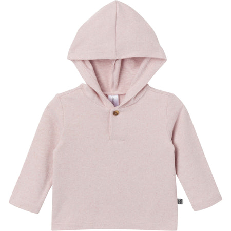 2-Piece Baby Girls Light Pink Hooded Brushed Hacci Set