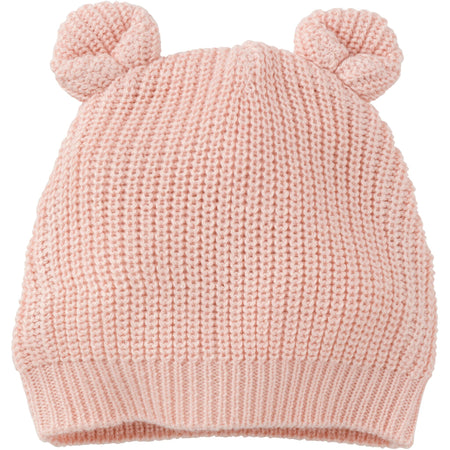 2-Piece Baby Girls Light Pink Sweater Romper & Hat Set