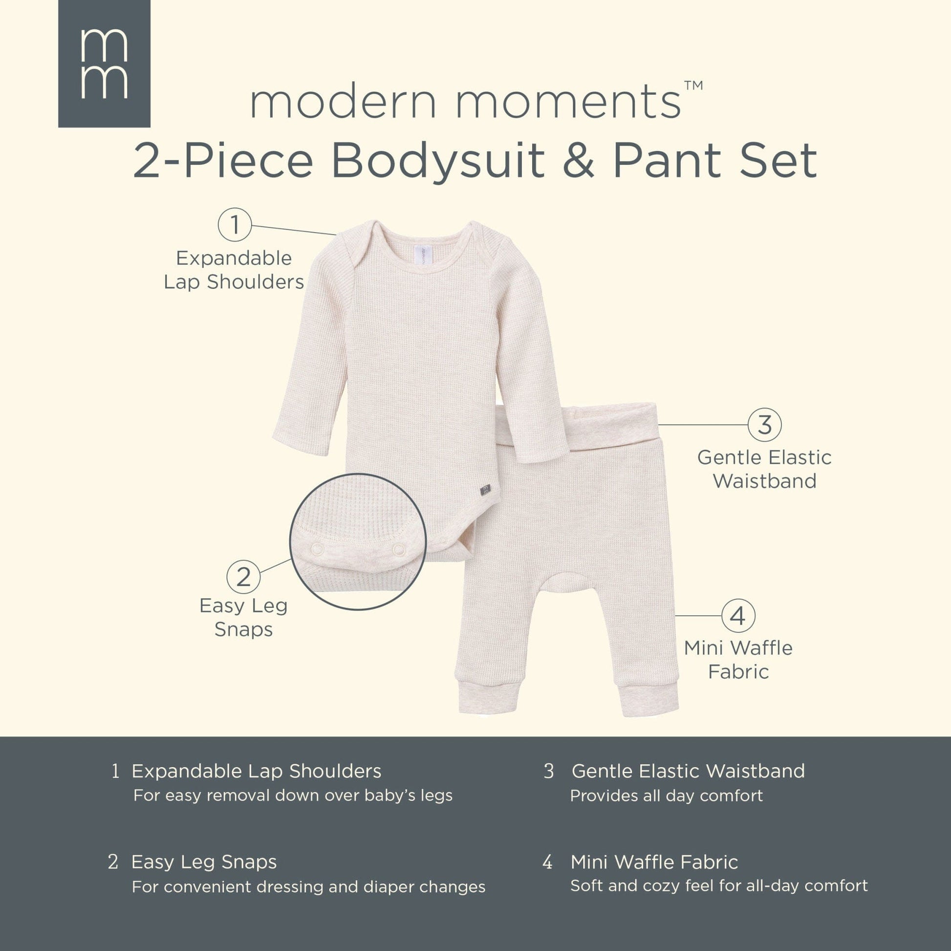 2-Piece Baby Neutral Red Moose Bodysuit and Pant Set Outfits & Sets Modern Moments™ by Gerber® 
