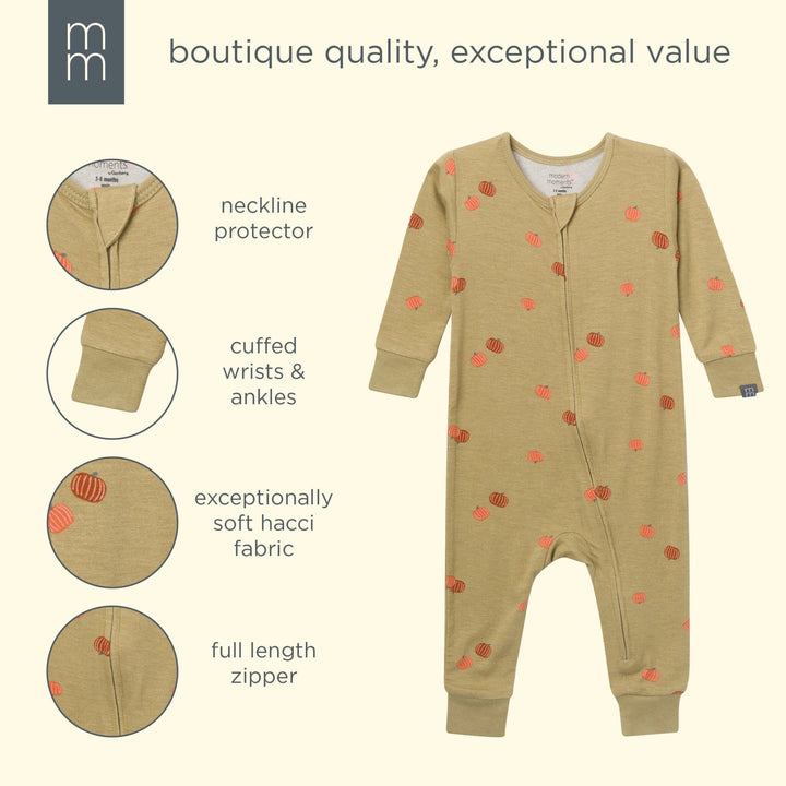 Baby & Toddler Neutral Pumpkin Patch Viscose Snug Fit Footless Pajamas sleepwear modern moments™ by Gerber® 