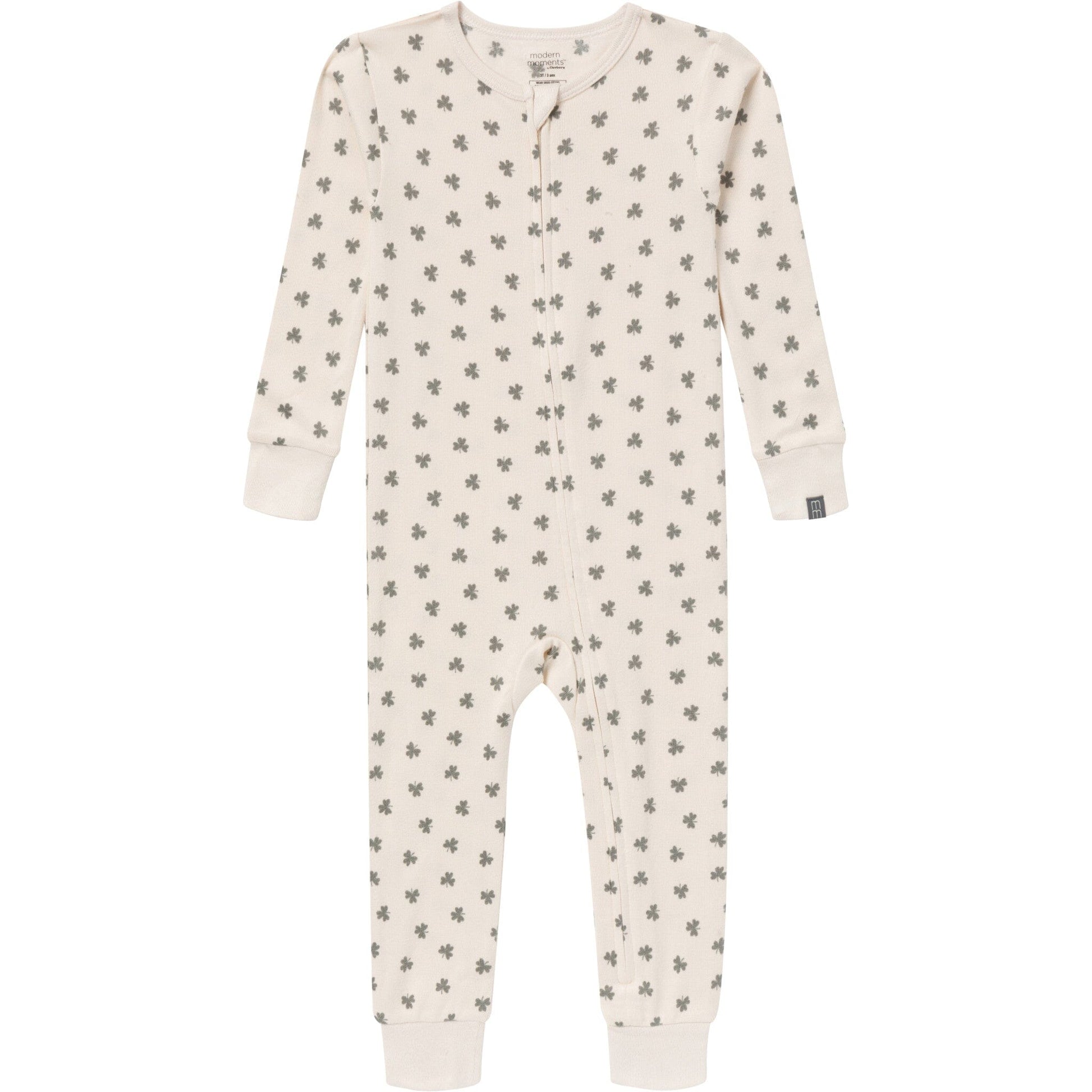 Baby & Toddler Neutral Beige Shamrock Tight Fitting Footless Pajamas sleepwear Modern Moments™ by Gerber® 