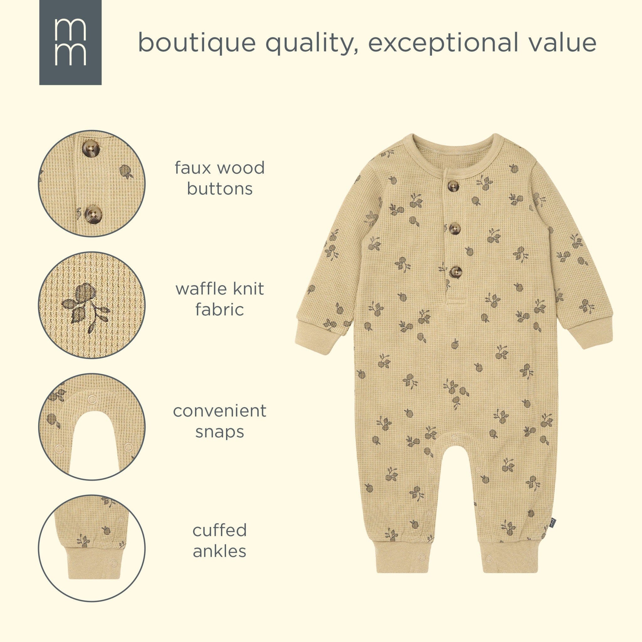 Baby Boys Apple Waffle Slouch Romper rompers modern moments™ by Gerber® 