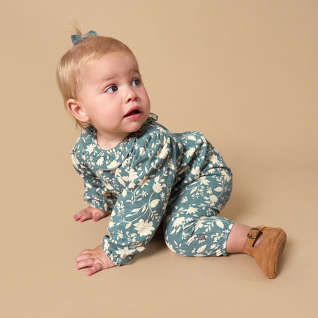 Baby Girls Heritage French Floral Ruffle Collar Romper