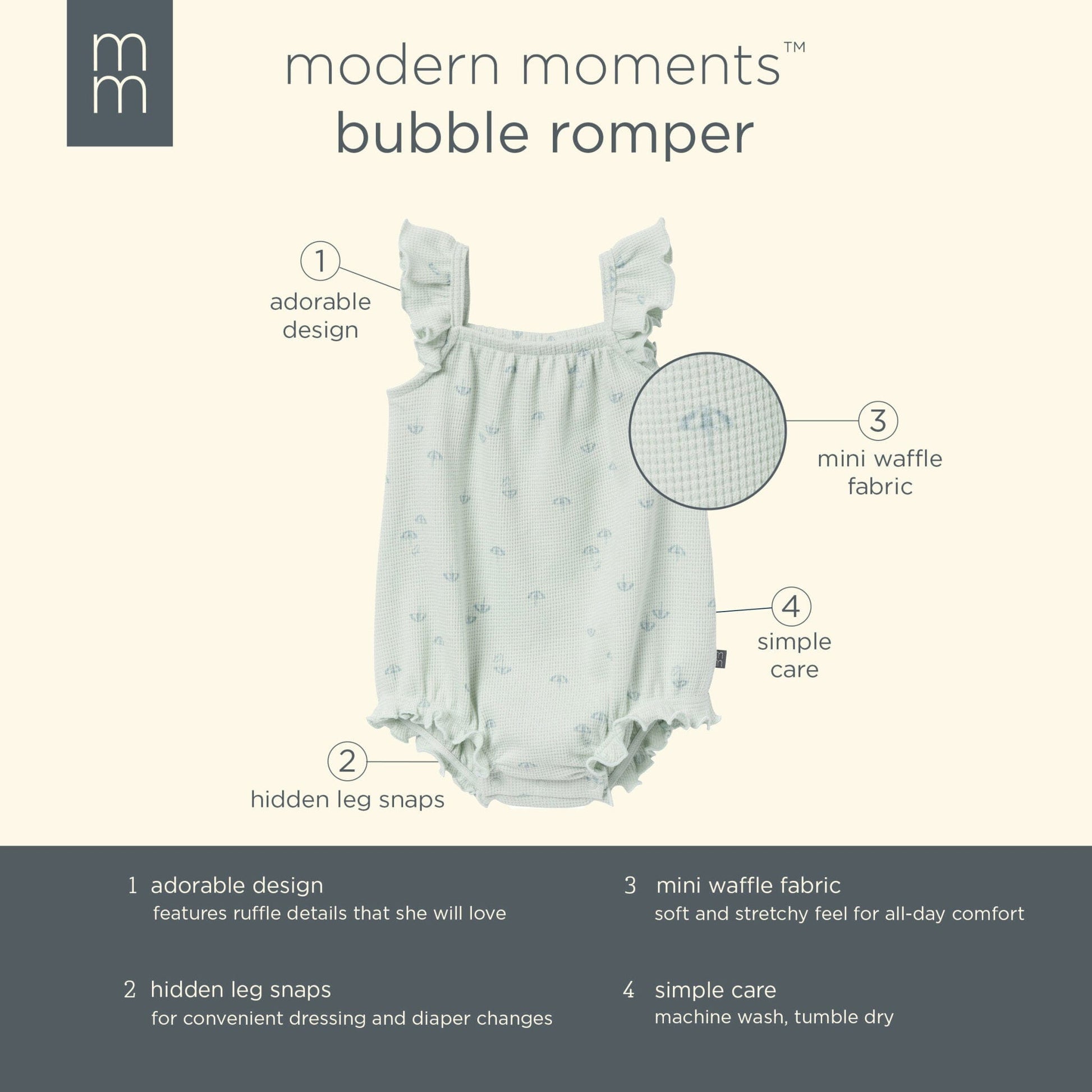 Baby Girls Light Sky Beach Umbrella Bubble Romper rompers Modern Moments™ by Gerber® 