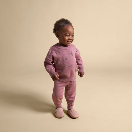 Baby Girls Rose Floral Embroidered Viscose Sweater