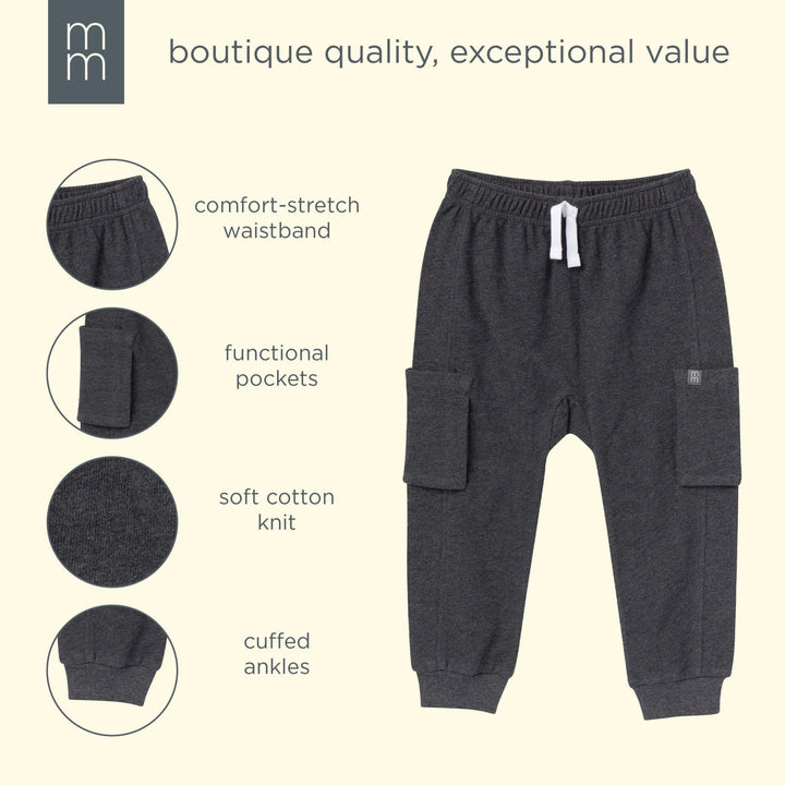 Boys Charcoal Gray Cargo Pocket Sweatpants bottoms modern moments™ by Gerber® 