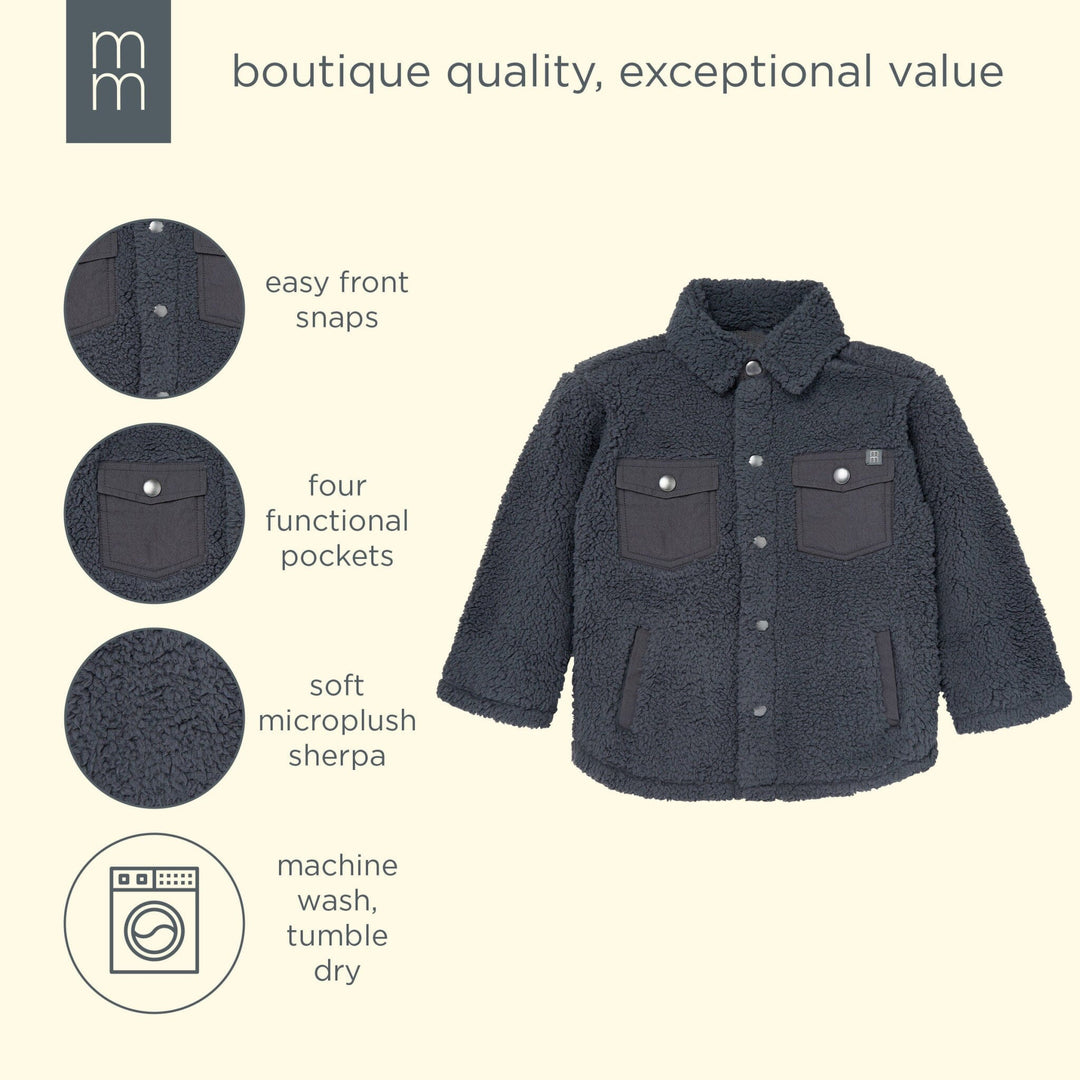 Infant & Toddler Boys Dark Gray Sherpa Jacket tops modern moments™ by Gerber® 