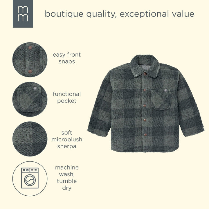 Boys Green Plaid Sherpa Jacket tops modern moments™ by Gerber® 