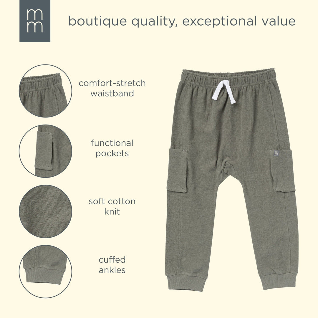 Boys Dark Green Cargo Pocket Sweatpants bottoms modern moments™ by Gerber® 