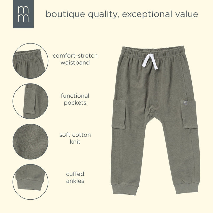 Boys Dark Green Cargo Pocket Sweatpants bottoms modern moments™ by Gerber® 