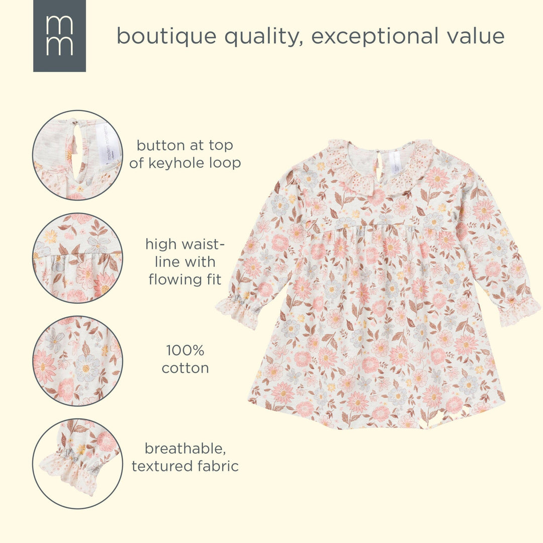 Girls Fall Floral Neck Ruffle Dress dresses modern moments™ by Gerber® 