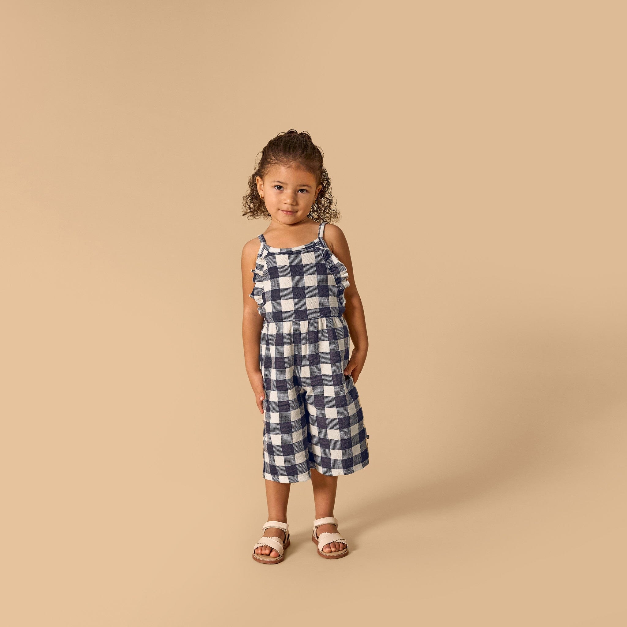 Infant & Toddler Girls Gingham Ruffle Wide Leg Romper rompers Modern Moments™ by Gerber® 