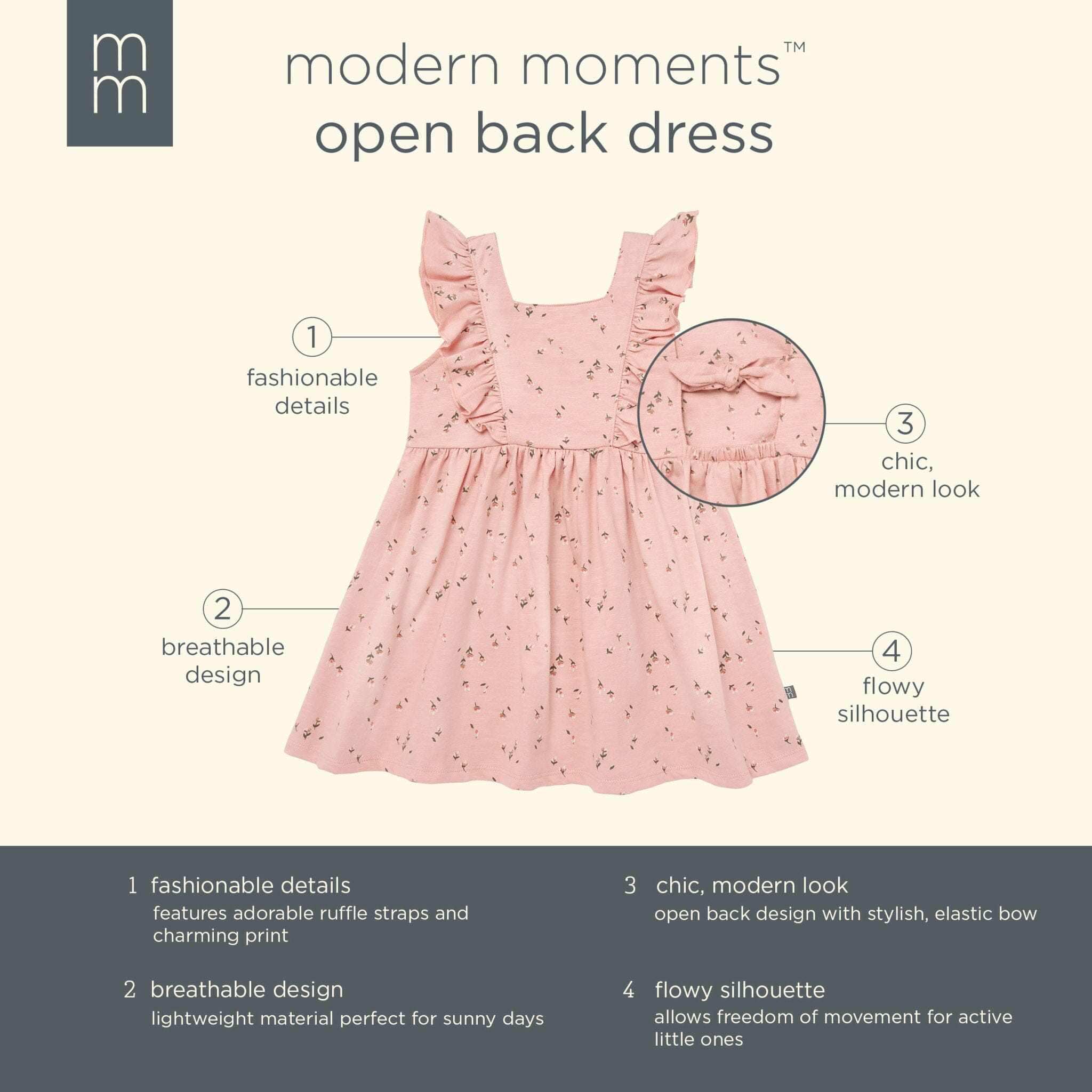 Infant & Toddler Girls Rose Tulips Bow Back Dress dresses Modern Moments™ by Gerber® 