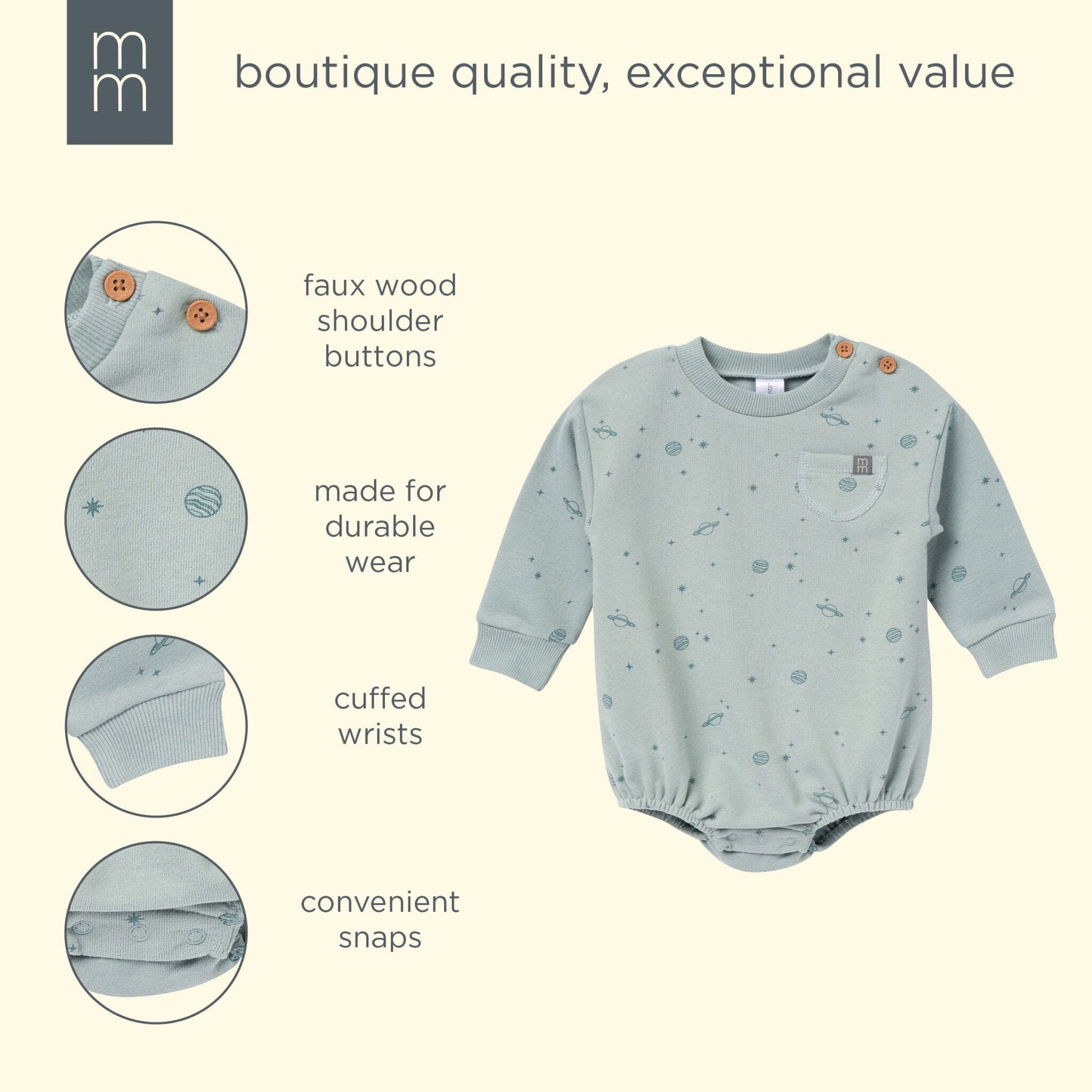 Baby Boys Slate Galaxy Bubble Romper rompers modern moments™ by Gerber® 