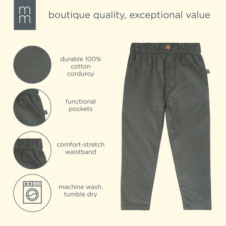 Boys Dark Grey Corduroy Pants bottoms modern moments™ by Gerber® 