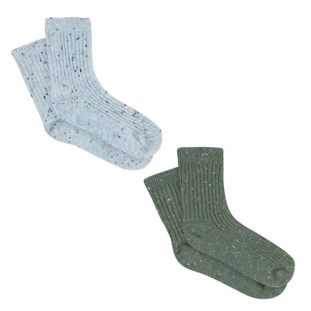 2-Pack Toddler Boys Blue & Green Ribbed Socks