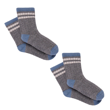 2-Pack Toddler Boys Grey Heather Athletic Colorblock Socks