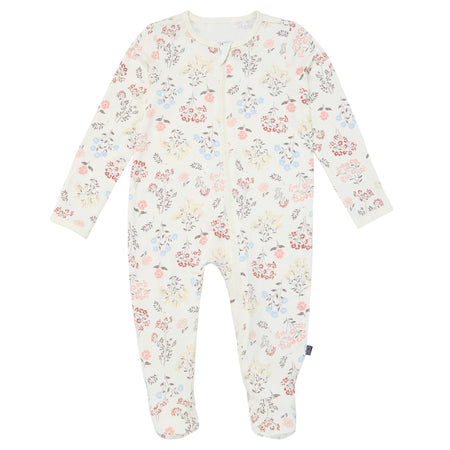 2-Pack Baby Girls Ivory Wildflower Sleep 'N Plays With Mitten Cuffs