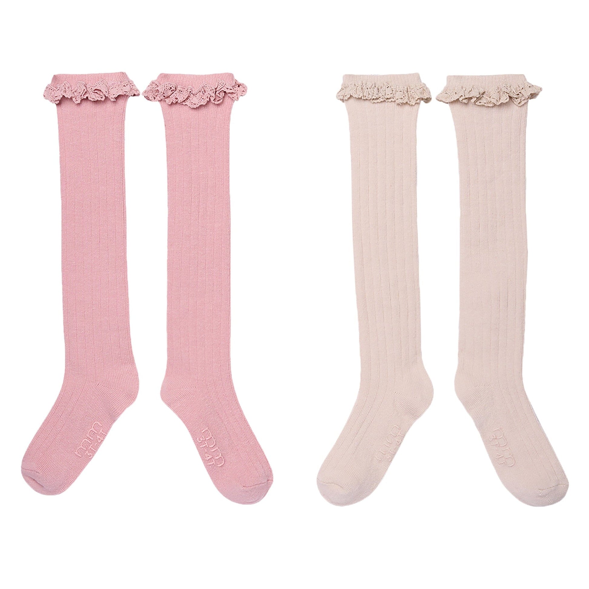 2-Pack Toddler Girls Pink Lace Knee Socks socks modern moments™ by Gerber® 