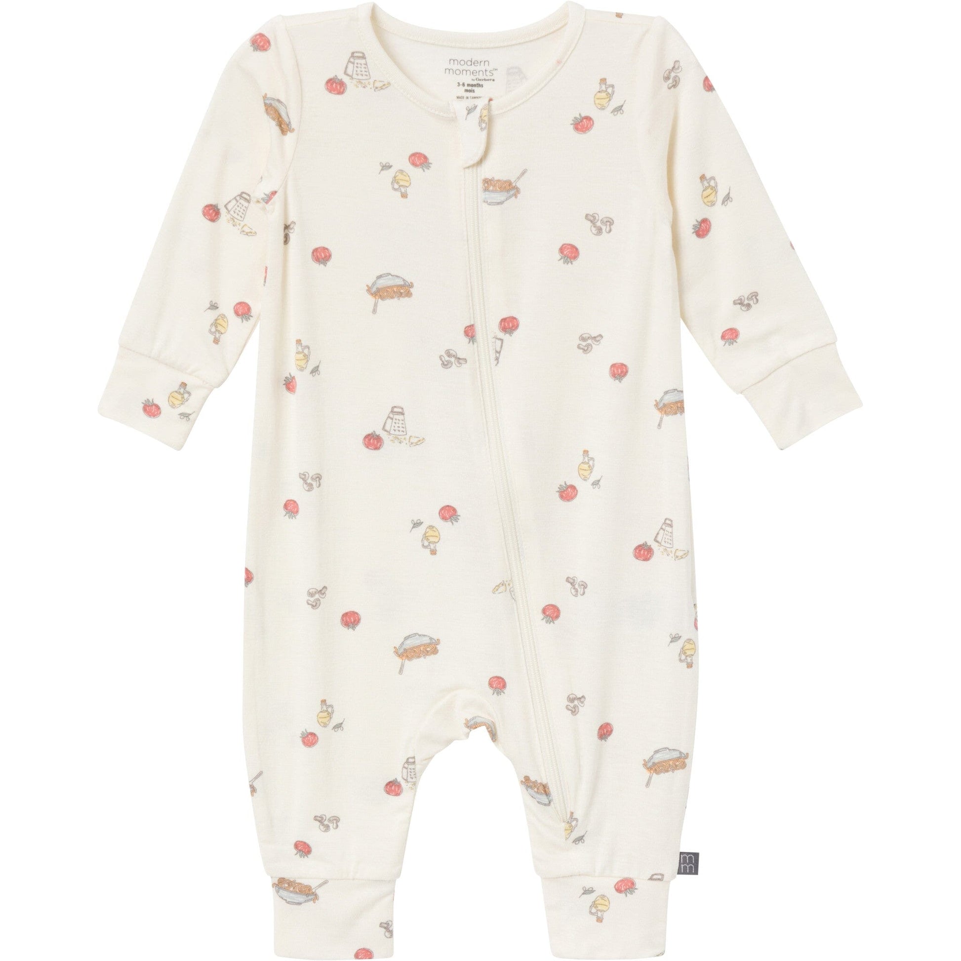 2-Pack Baby Neutral Ivory Pasta Dinner Footless Coveralls sleepwear Modern Moments™ by Gerber® 