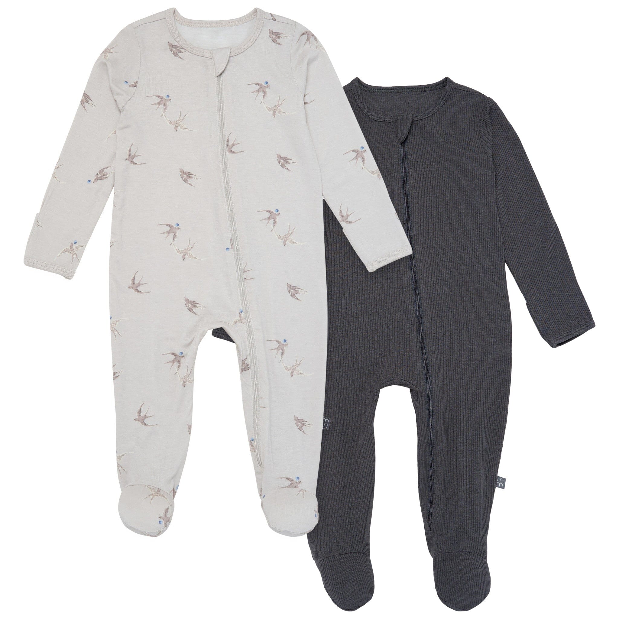 2-Pack Baby Neutral Light Grey Sparrows Sleep 'N Play With Mittens sleepwear Modern Moments™ by Gerber® 