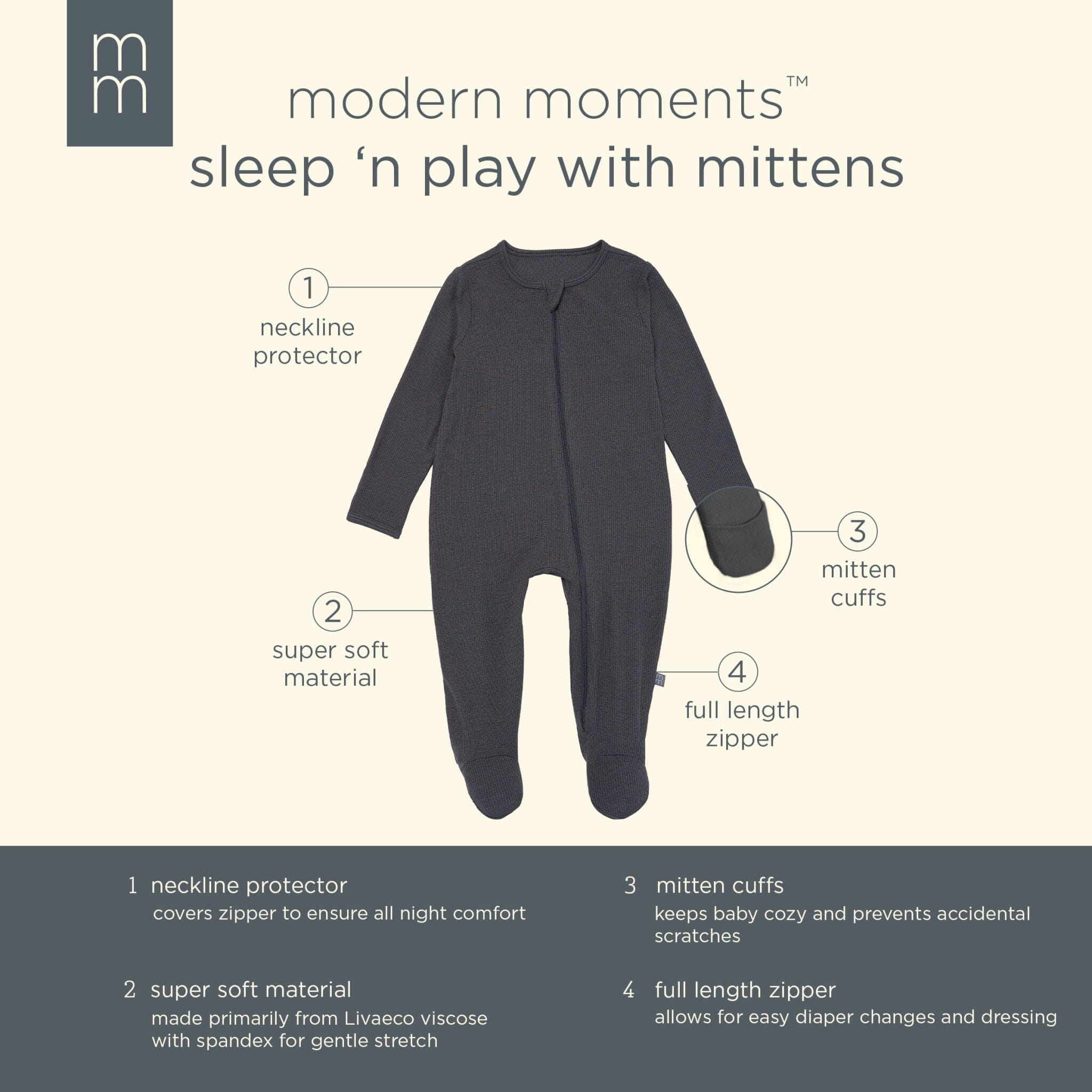 2-Pack Baby Girls Pink Roses Mitten Cuff Sleep 'N Plays sleepwear Modern Moments™ by Gerber® 