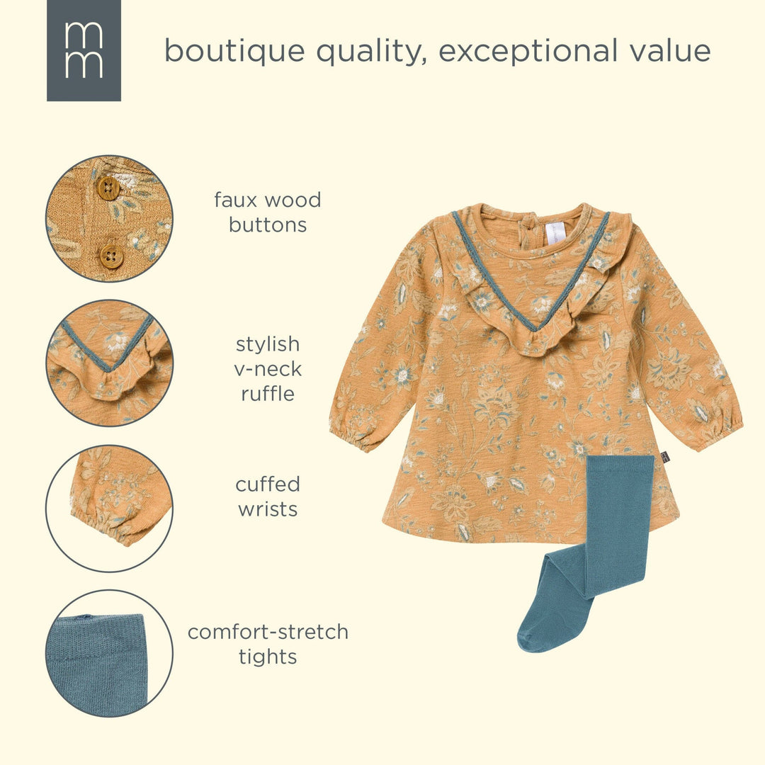 2-Piece Baby Girls Heirloom Floral Dress and Tights Set dresses modern moments™ by Gerber® 