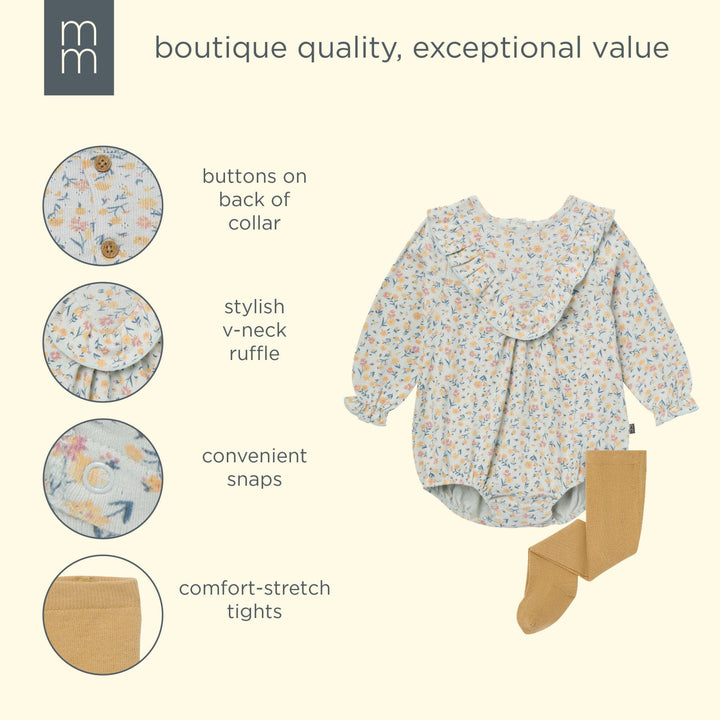 2-Piece Baby Girls Tiny Floral Bubble Romper and Tights rompers modern moments™ by Gerber® 
